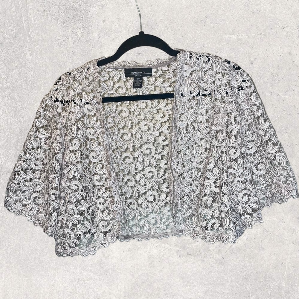R&M Richards Lace Jacket Silver Size 18W